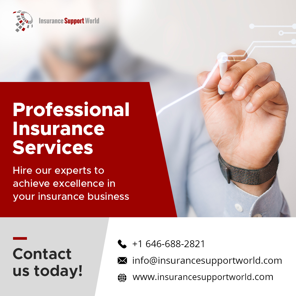 With the help of experts in #insurance back-office services, you can reduce your workloads and improve service quality, leading to better performance and productivity. bit.ly/2TRjfyV  

Call at +1 646-688- 2821 or send a query at info@insurancesupportworld.com.