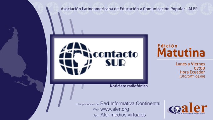 #ContactoSur #Internacional 🗣 Audiencia por la Salud de los Pueblos #Bolivia 🇧🇴 Rechazan tratamiento periodístico a violación infantil #Venezuela 🇻🇪 2 casos de contagios en retorno a clases presenciales #LoquesucedeenAmericaLatina sigue 👉👂 aler.org/node/9453