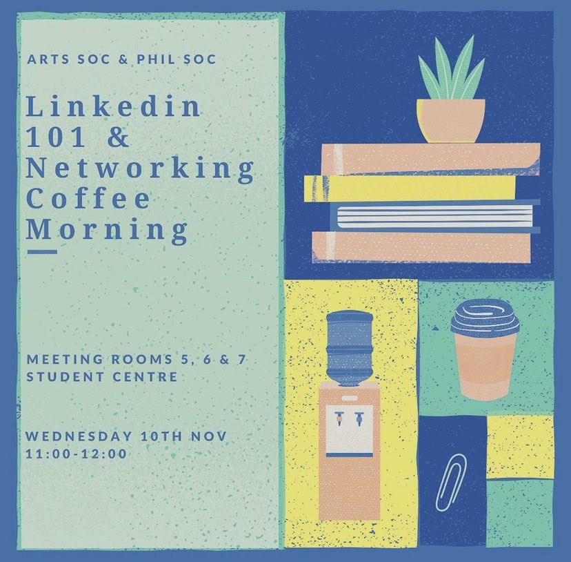 ucdartssoc's tweet photo. Join us tomorrow for a Linkedin 101 &amp; Networking Coffee Morning in the student centre. We are collabing with Phil Soc for this one so don’t miss it! #ucdartssoc #ucdsocieites #ucdphilsoc #ucd #artssoc #coffee #linkedin https://t.co/dDqXSa6EIl