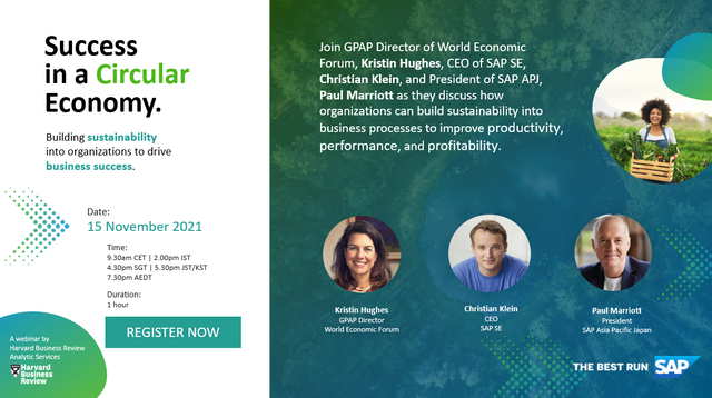 Are you looking at ways to accelerate sustainability agenda and reduce your carbon footprints? Join us for the HBR webinar on 15 Nov and get insights on how leaders implemented #sustainability initiatives in Asia Pacific. Register now! bit.ly/3Ff2kLN