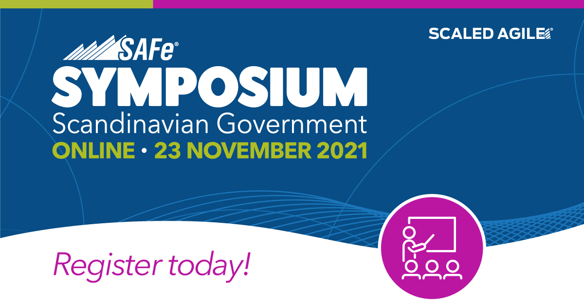 Scaled Agile (@scaledagile) on Twitter photo Join us for the online 2021 SAFe® Symposium for Scandinavian Government. Enjoy a keynote by SAFe Fellow <a href="/stevemayner/">stevemayner</a>, customer stories from <a href="/Skatteverket/">Skatteverket</a>, & <a href="/Pensionsmynd/">Pensionsmyndigheten</a>, & a panel discussion on the Future of Agile in Gov. by our partner, <a href="/wearemovemnt/">We Are Movement</a>.
bddy.me/3qpB4FZ Join us for the online 2021 SAFe® Symposium for Scandinavian Government. Enjoy a keynote by SAFe Fellow <a href="/stevemayner/">stevemayner</a>, customer stories from <a href="/Skatteverket/">Skatteverket</a>, & <a href="/Pensionsmynd/">Pensionsmyndigheten</a>, & a panel discussion on the Future of Agile in Gov. by our partner, <a href="/wearemovemnt/">We Are Movement</a>.
bddy.me/3qpB4FZ