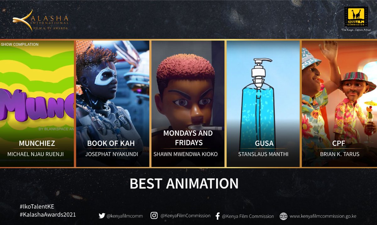 kenyafilmcomm's tweet photo. Ku-vote ni one tap and you have 25 days to vote for your favorite nominee for the #KalashaAwards2021! Who’s getting your vote for the ‘Best Animation?’ 

Public voting is open till 3rd Dec. Click this link to vote now: https://t.co/pAfPX5nTgI…

#IkoTalentKE https://t.co/i2Rcf55X2O