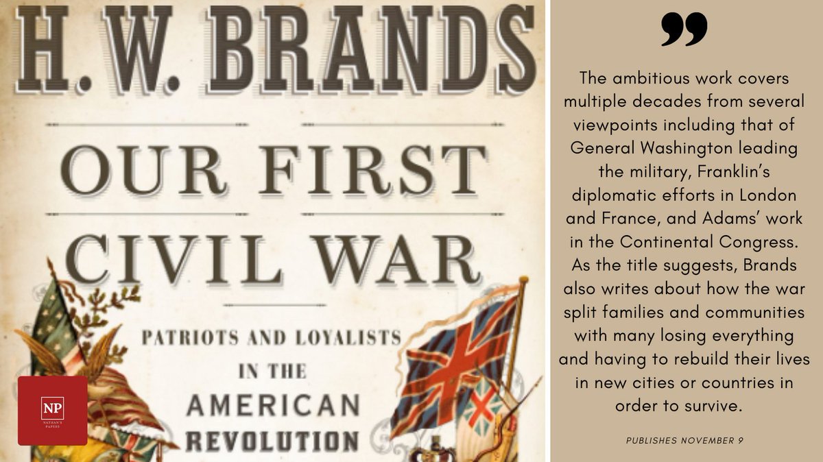 ElleWhyt's tweet photo. Happy Publication Day to @HWBrands #OurFirstCivilWar.  An excellent read on the #AmericanRevolution! https://t.co/gtY5RsYMJh