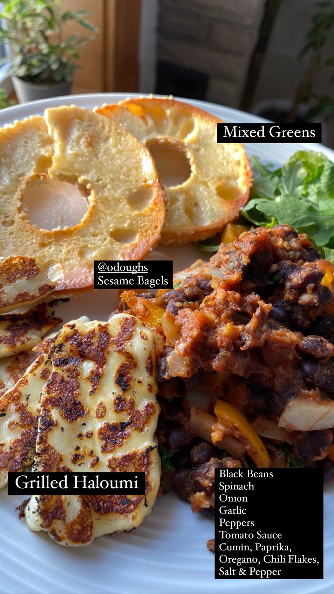 vibrantlyrose's tweet photo. Looking for some #breakfast #inspo?
This is one of my favourite dishes to make. I prep beans ahead of time for the week and then simply reheat and add toast, haloumi & fresh greens. The goal is to load up on as much variety of plants and spices as possible! #fiber #plantpoints https://t.co/tMq7EmeCcw
