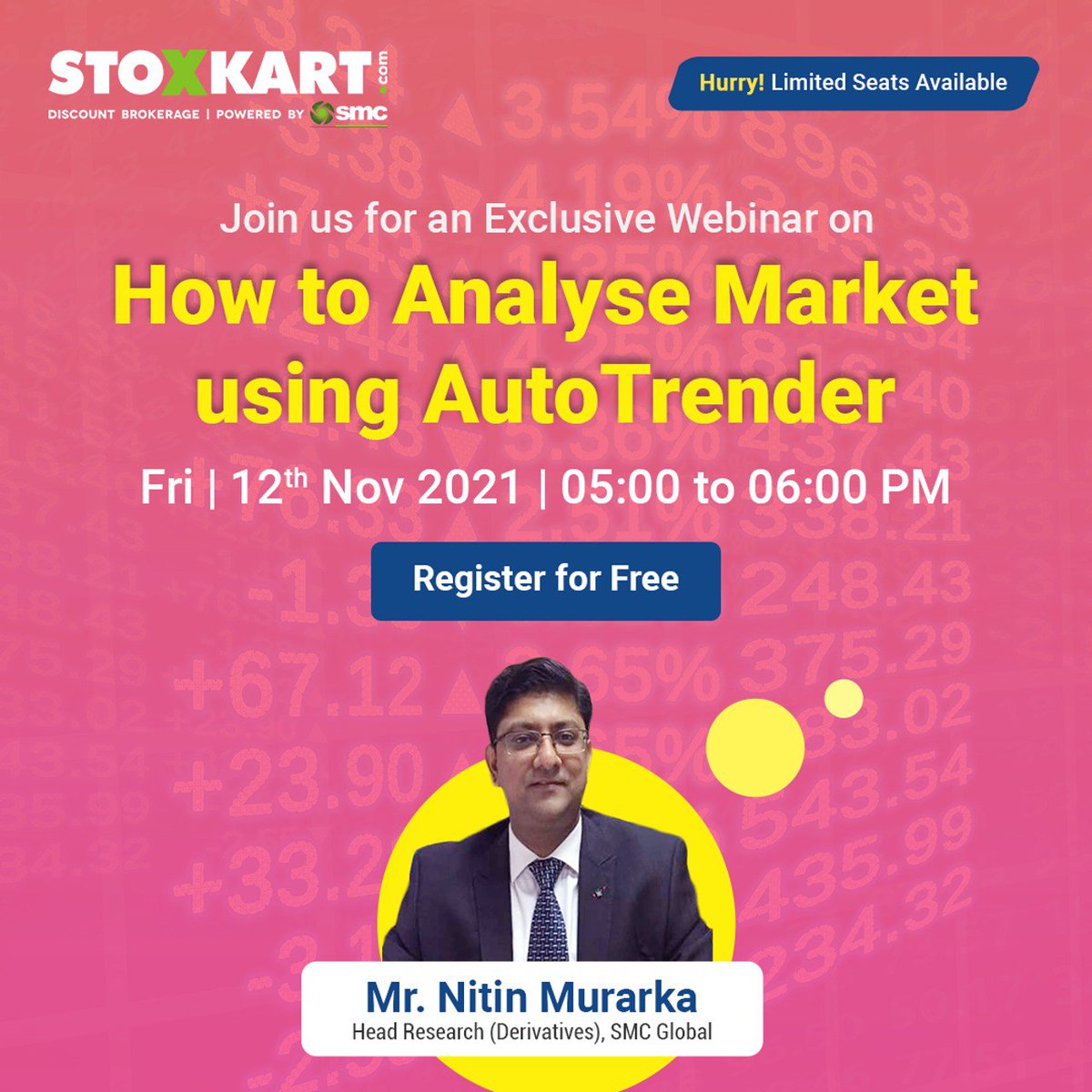 stoxkartonline's tweet photo. Register for a Free Webinar on How to Analyse Market using AutoTrender. @nitinmurarkasmc
Date of Webinar: 12th Nov, 5:00 pm onwards
Limited seats available, Register Now: https://t.co/qqfYXvxRBL
#Stoxkart #AutoTrender #Auto #Trender #Analysis #Webinar #Reseach #Stockmarket https://t.co/ubXyQLrlyo