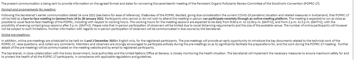 Zhou_jinfeng's tweet photo. The seventeenth meeting of the #PersistentOrganicPollutants Review Committee of the #StockholmConvention (#POPRC-17) will be held in 2022. Thank you for your invitation.@brsmeas We'll keep updating the status. https://t.co/Am1W4C13H5
