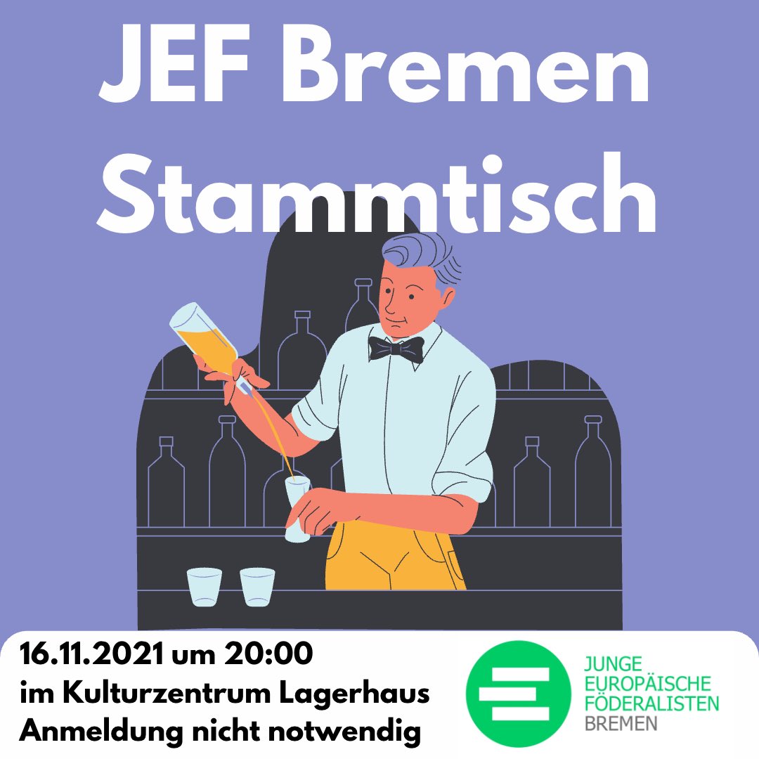 JEF Bremen Stammtisch am 16.11. um 20:00 im Lagerhaus. Kommt gerne dazu!
