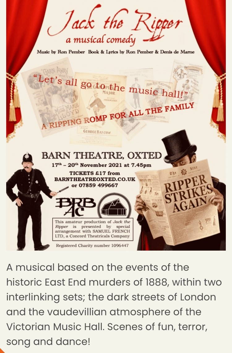 Hamways (@hamways) on Twitter photo Look at our <a href="/JENNYROE14/">JENNY ROE</a> from Accounts! She’s playing Marie Kelly in <a href="/OxtedMusicalTC/">Oxted Musical Theatre Company</a> production of Jack the Ripper <a href="/BarnOxted/">Barn Theatre</a> <a href="/Oxted/">oxted</a> from 17th Nov. It’s sure to be a right song & dance! #oxted <a href="/loveoxted/">Love Oxted</a> <a href="/surreymirror/">Surrey Mirror</a> <a href="/SurreyLife/">Surrey Life</a> <a href="/WhatsOnSurrey/">What's On Surrey</a> Look at our <a href="/JENNYROE14/">JENNY ROE</a> from Accounts! She’s playing Marie Kelly in <a href="/OxtedMusicalTC/">Oxted Musical Theatre Company</a> production of Jack the Ripper <a href="/BarnOxted/">Barn Theatre</a> <a href="/Oxted/">oxted</a> from 17th Nov. It’s sure to be a right song & dance! #oxted <a href="/loveoxted/">Love Oxted</a> <a href="/surreymirror/">Surrey Mirror</a> <a href="/SurreyLife/">Surrey Life</a> <a href="/WhatsOnSurrey/">What's On Surrey</a>