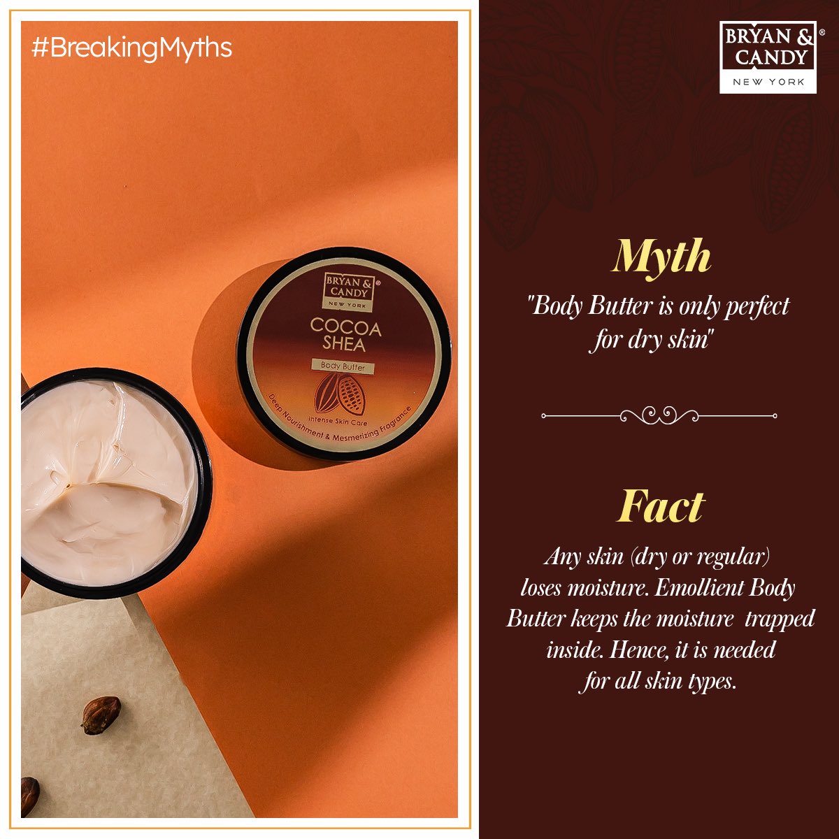 bryanandcandy's tweet photo. Bryan &amp; Candy's Body Butter is an excellent emollient that absorbs quickly. It has a lightweight texture, increases skin's natural elasticity and provides long-lasting relief from dryness.

#BreakingMyths #MythsAndFacts #BathtubKit #CocoaShea #BryanAndCandy #LuxuryForEveryone https://t.co/UmpzifJ5uE