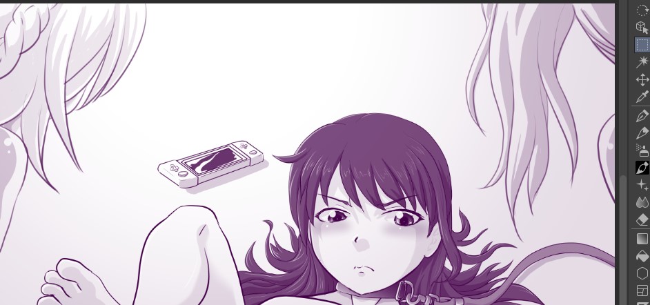 手慰みのアレな落書きだったけど、何となくざっくり仕上げました。単色だけど。

せっかくだから、あんまり稼働してないヒミツの場所にでも上げておこうかと。 