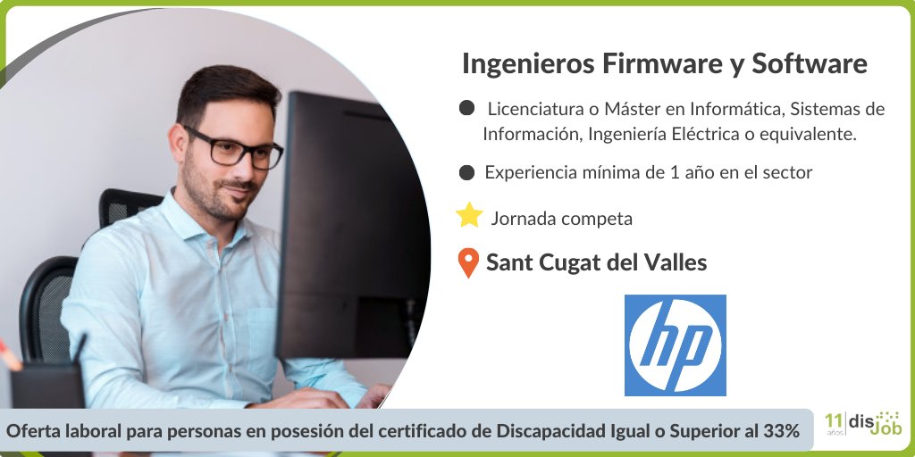 disJob's tweet photo. #Empleo #Discapacidad #certificado33%

🔊Sigue abierto el proceso de selección en @HPEspana para contratar 2 Ingenieros Firmware y Software para trabajar en 📍 Sant Cugat del Vallès

¡FORMA PARTE DE SU GRAN EQUIPO!🤩

Apúntate aquí: https://t.co/1GBpoWU7Fg

@AlertasEmpleo https://t.co/Eq1vyhhUTb