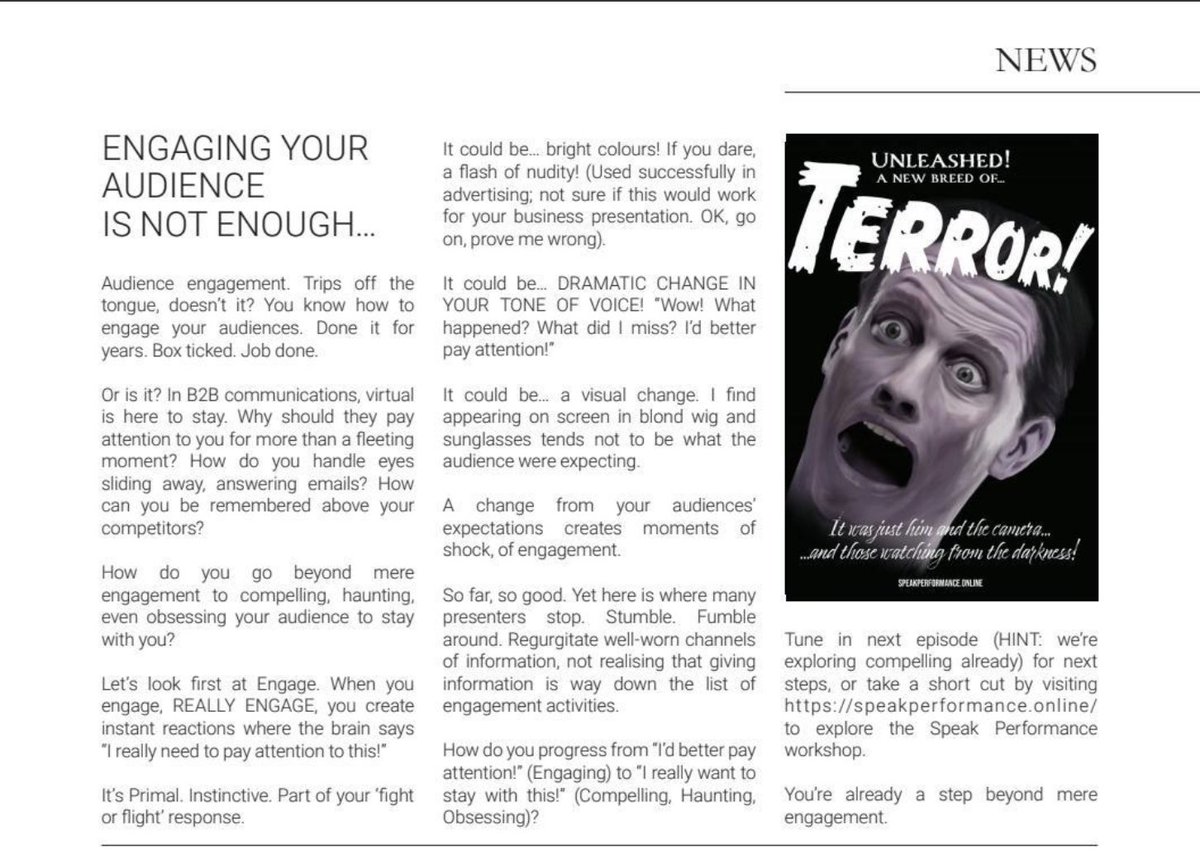 gesspeaking's tweet photo. You can engage your audience, but how do you go beyond that?
Take a look at the #SpeakPerformance feature in the @SurreyChambers Business Magazine!
Read on π https://t.co/awNazW62kx
Find out more π https://t.co/rSWo0c487r https://t.co/WulEd1RB6j