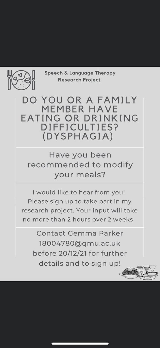 qmusltsociety's tweet photo. Our lovely VP is recruiting members for her honours project, either email her directly or send the society page a message for more info! 🌟 #dysphagia #iddsi https://t.co/mJZ1MDjAGP
