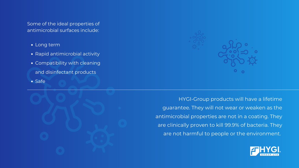 HygiGroup's tweet photo. Wondering how our products can help you create safer environments?

The HYGI-Metal alloy contains copper, an antimicrobial metal which kills bacteria and viruses stopping their spread and growth 🦠🚫

Message us for more information.

#antimicrobial #touchsurfaces #copperalloy https://t.co/1trsRLDeFm
