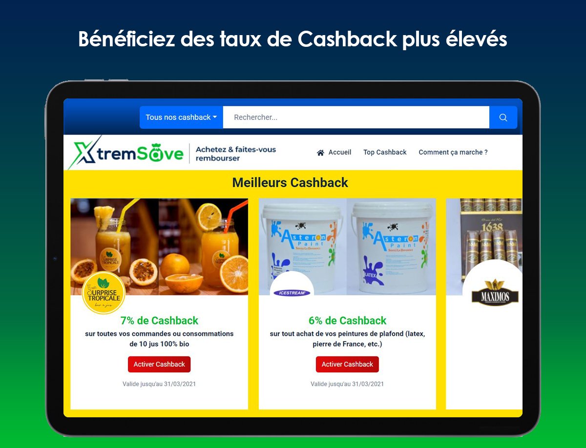 Xtremsave's tweet photo. Pour économiser en faisant vos achats, n'attendez plus. Téléchargez dès maintenant l'application XtremSave sur Playstore puis créez votre compte.
#xtremsave #cashback #loyaltyprogram #programmedefidelite https://t.co/lluOA09a01