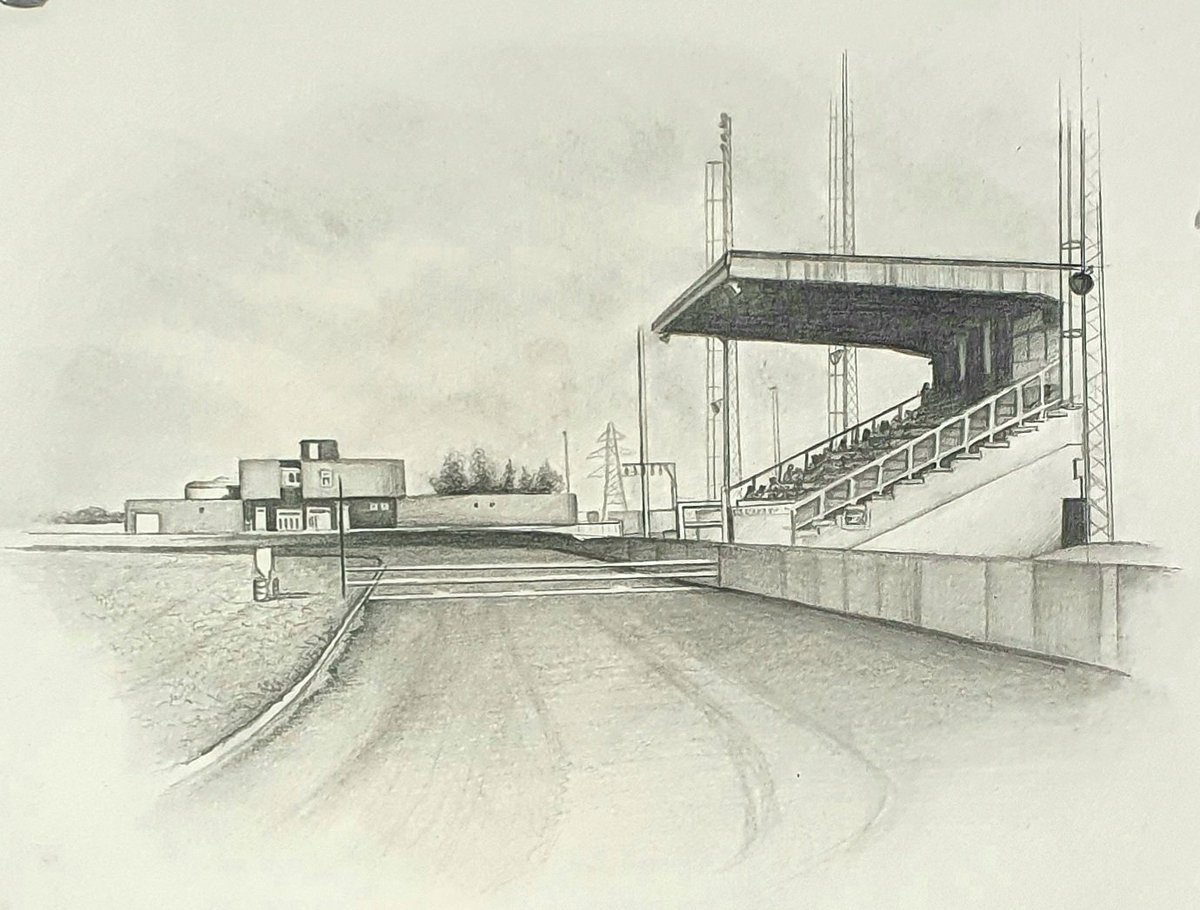 Part of a bigger commission piece. A pencil drawing, but any guesses on which stadium this is?
