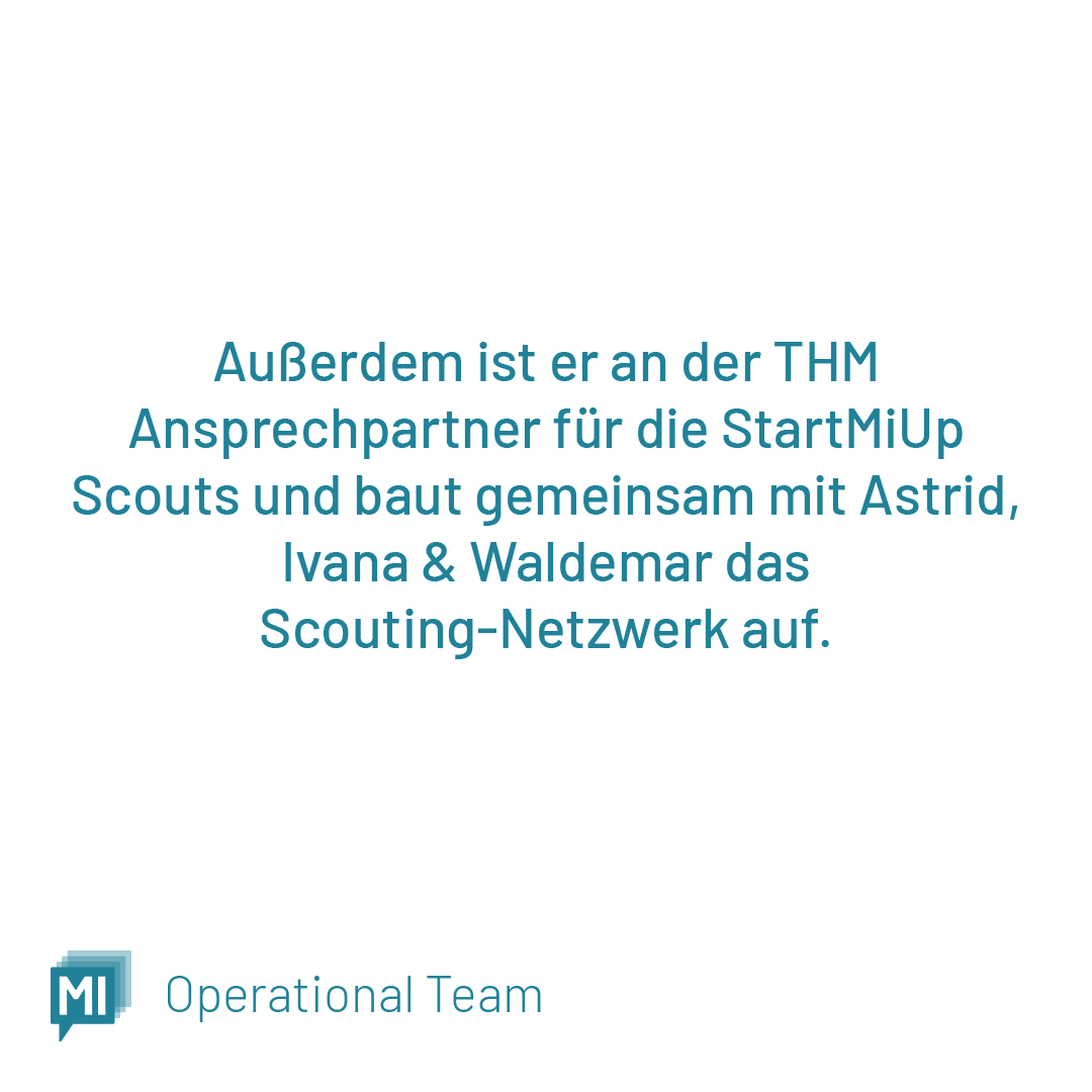 _StartMiUp's tweet photo. #Teamvorstellung 👋
In den nächsten Wochen stellen wir euch hier das StartMiUp Team vor.
Heute stellen wir euch Elias aus der @THMittelhessen vor.
#fcmh_startmiup #GrowWithMi #WorkWithMi #FindMi #mittelhessen
@_FCMH @jlugiessen #ECM @Uni_MR #MAFEX https://t.co/yMyZvbP3ZI