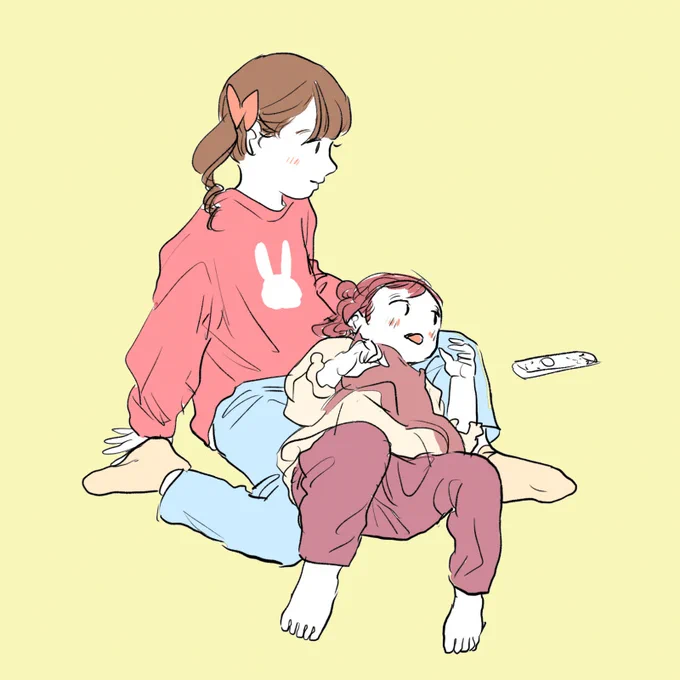 日常🌼
いつも夕方になると甘えたがり私によじ登ってくる次女が、今日は静かだなぁと思ったら…お姉ちゃんに懐いていた。膝からはみ出ながら、抱っこする人と、抱っこされる人。どちらもかわいい。 