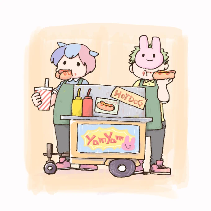 【うさぎギャング】
ホットドッグ屋さん。 