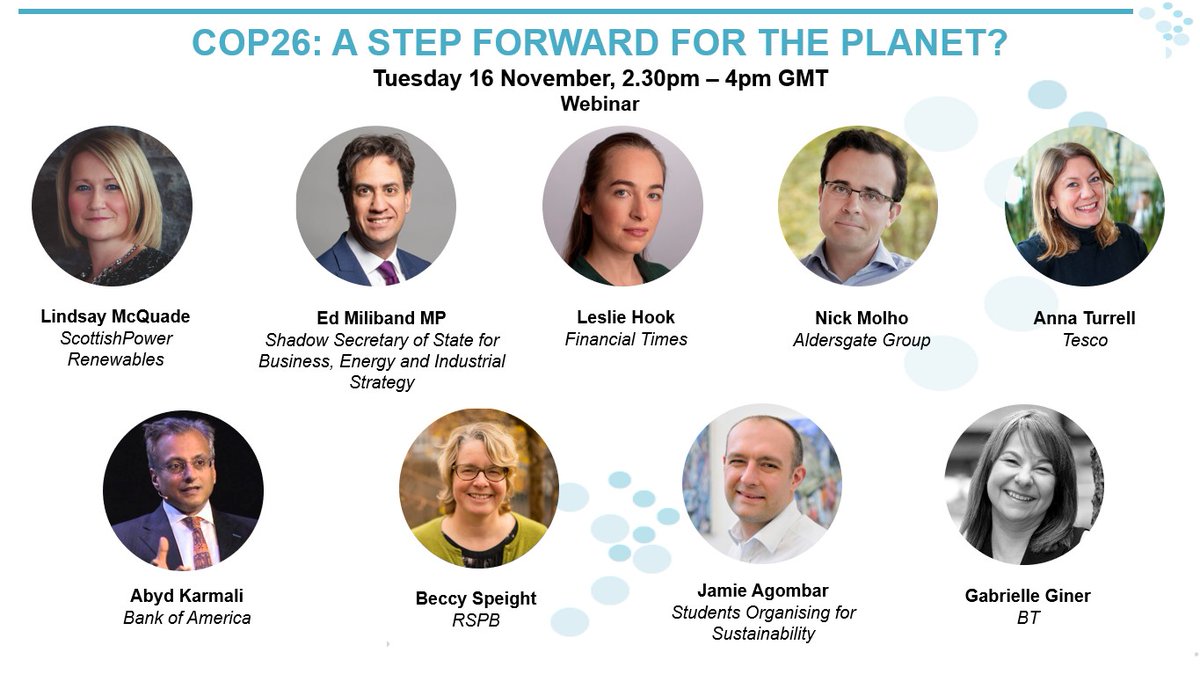 AldersgateGrp's tweet photo. 🗓️ Join us on Tuesday 16 November from 2.30pm for a webinar reflecting on the outcomes of #COP26. 

Our cross-economy and society panel chaired by @lesliehook will discuss next steps both globally and for the UK’s transition to #netzero

Register here 👇
https://t.co/E1d9Hfy9m6 https://t.co/w2vtGwWIVb