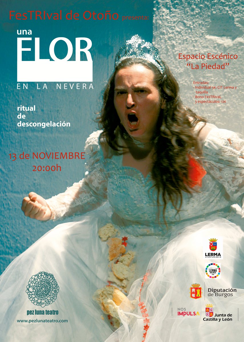 LermaTurismoCIT's tweet photo. Continúa el #Festrival en #Lerma
El viernes 13 Taller de maquillaje teatral a las 18.30h en los bajos de la biblioteca.
El sábado 14 la obra "Una flor en la nevera" de la Cía @pezlunateatro a las 20.00 h en La Piedad.
No te lo pierdas!!
@CyLesVida @CulturaBur @culturacyl https://t.co/ljr9H5ZYvJ