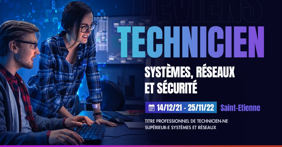 AccessCodeOFP's tweet image. Devenez Technicien Systèmes, Réseaux et Sécurité !
Du 14/12/21 au 25/11/22 à St-Etienne.
Pour tout savoir sur cette formation ara-digital.com
#reseau #securite #secnum #formation #formpro