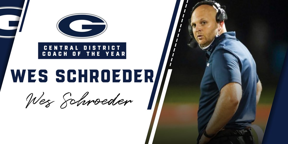 Granville Football | 🏈 

Congratulations to <a href="/wes_schroeder/">Wes Schroeder</a> for being named Central District Coach of the Year! 

Well deserved.
#BlueAces♠️