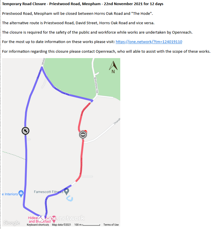 Meopham Parish Council (@meophampc) on Twitter photo Temporary Road Closure - Priestwood Road, Meopham - 22nd November 2021 for 12 days Temporary Road Closure - Priestwood Road, Meopham - 22nd November 2021 for 12 days