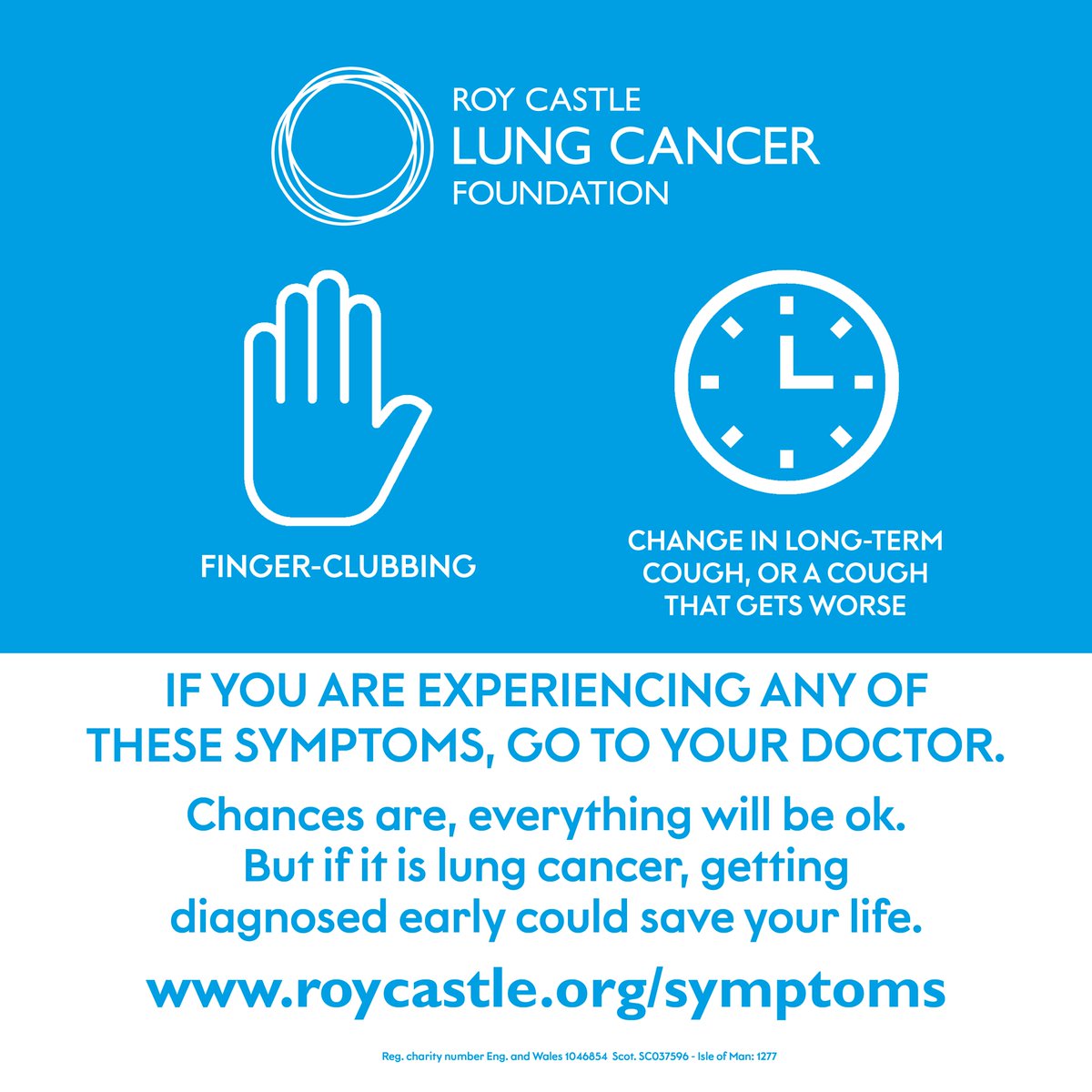 There are many different symptoms of #lungcancer, and many different causes. But one thing remains the same; the earlier lung cancer is caught, the easier it is to treat. #LungCancerAwarenessMonth 

roycastle.org/campaigns/spot…