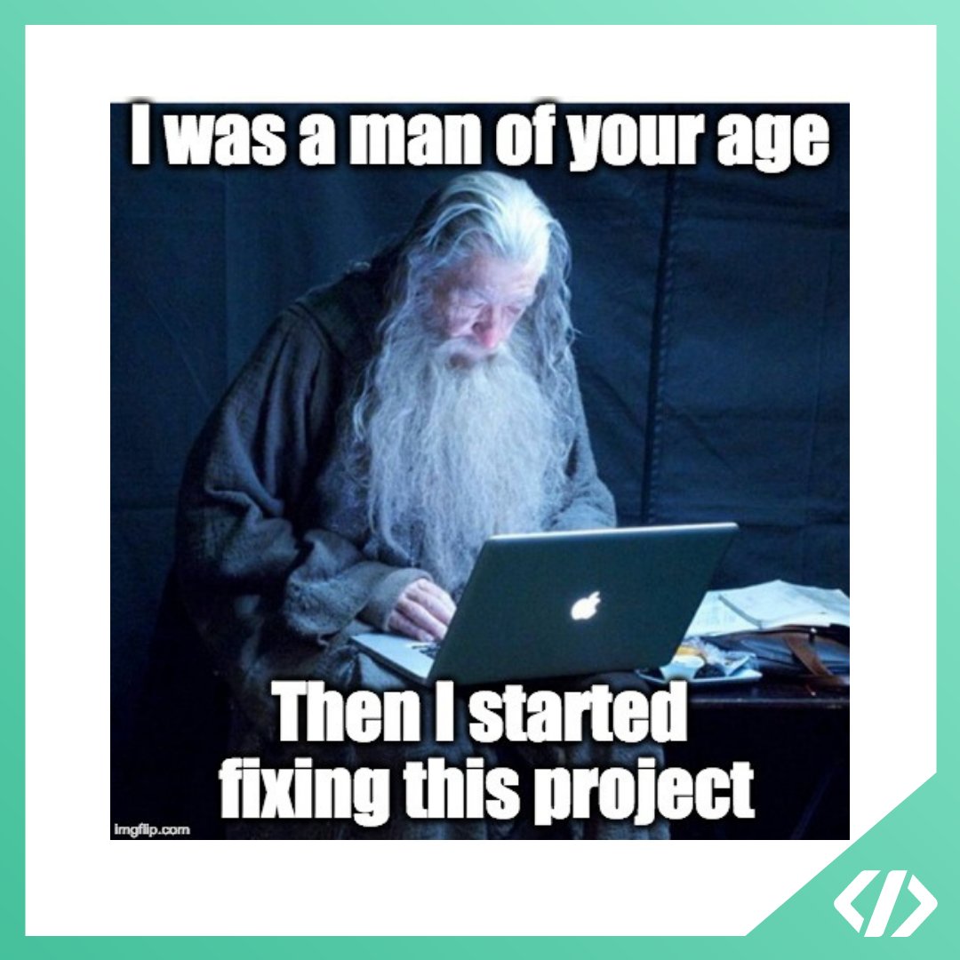 CodeSpaceAcade's tweet photo. Todos somos Gandalf en algún momento 😵💀 

#formacion #blueteam #redteam #fullstackweb #gamedev #3d #programacionweb https://t.co/ht1fIgaPHX