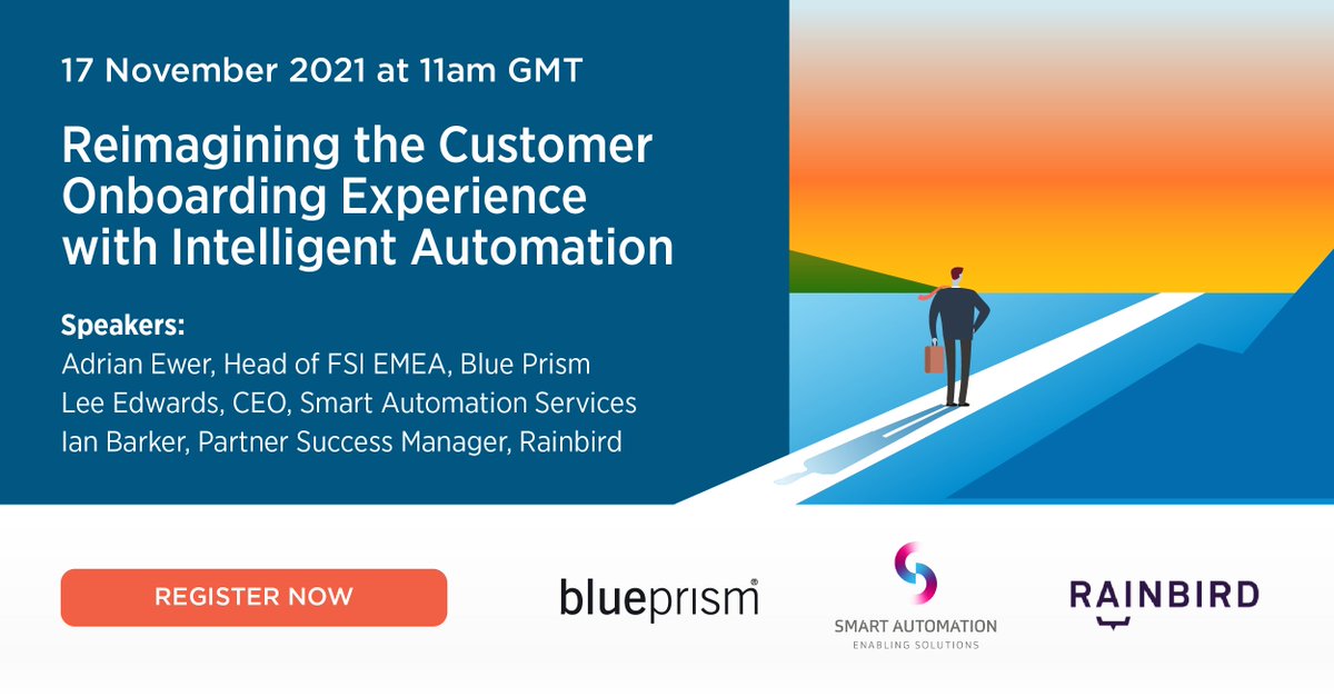 McKinsey estimates that customer dropout rates in applying for new products can be as high as 75%.  
#artificialintelligence #aitech #smartautomations #rainbird #blueprism #webinar #knowyourcustomers #kyc #fraudprevention 

ow.ly/kq1750GtPe5