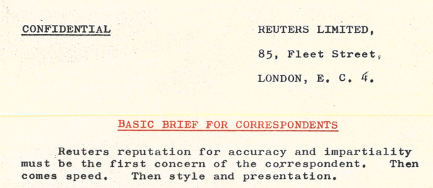 Excellent 1964 guide for Reuters correspondents: