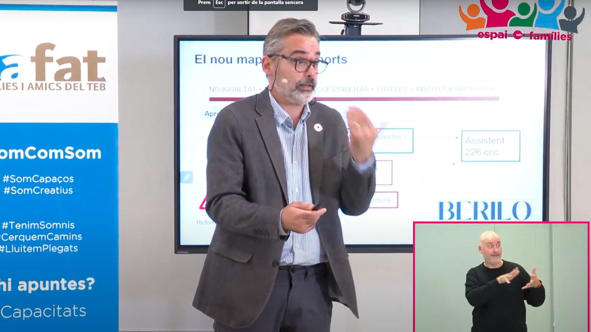 TEBcooperativa's tweet photo. Si no vau poder seguir-la en directe, compartim l'enllaç  a la xerrada de @andreslabella "Nou marc normatiu per a la protecció  de les persones amb discapacitat"

Gràcies a @_dincat i @dsocialscat pel suport.

Llengua de signes: @FESOCAinfo 

👇
https://t.co/EUKYMq9RhY https://t.co/5toIgtde7L