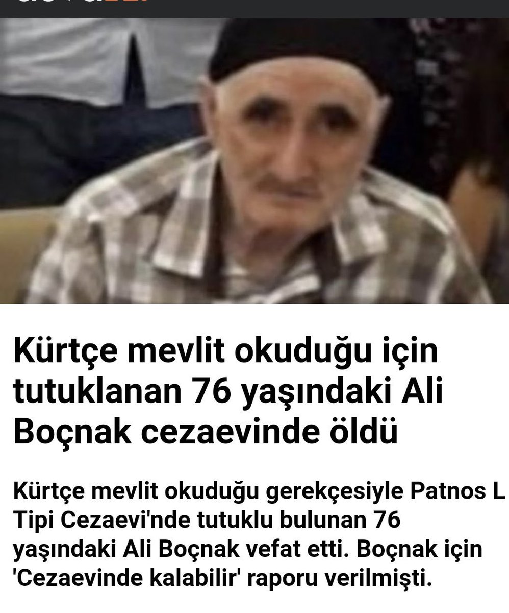 Vay Allahsız kitapsızlar, vay vicdansız ahlaksızlar… Belli ki sağlık durumu kritik olduğu için sevk edilip rapor aldırılmış! Hem rapor hem suç tipi hem yaşı… her yönüyle insanı avaz avaz, ağız dolusu hepsine söyletiyor! Bu zulüm düzenine omuz veren herkese lanet olsun!