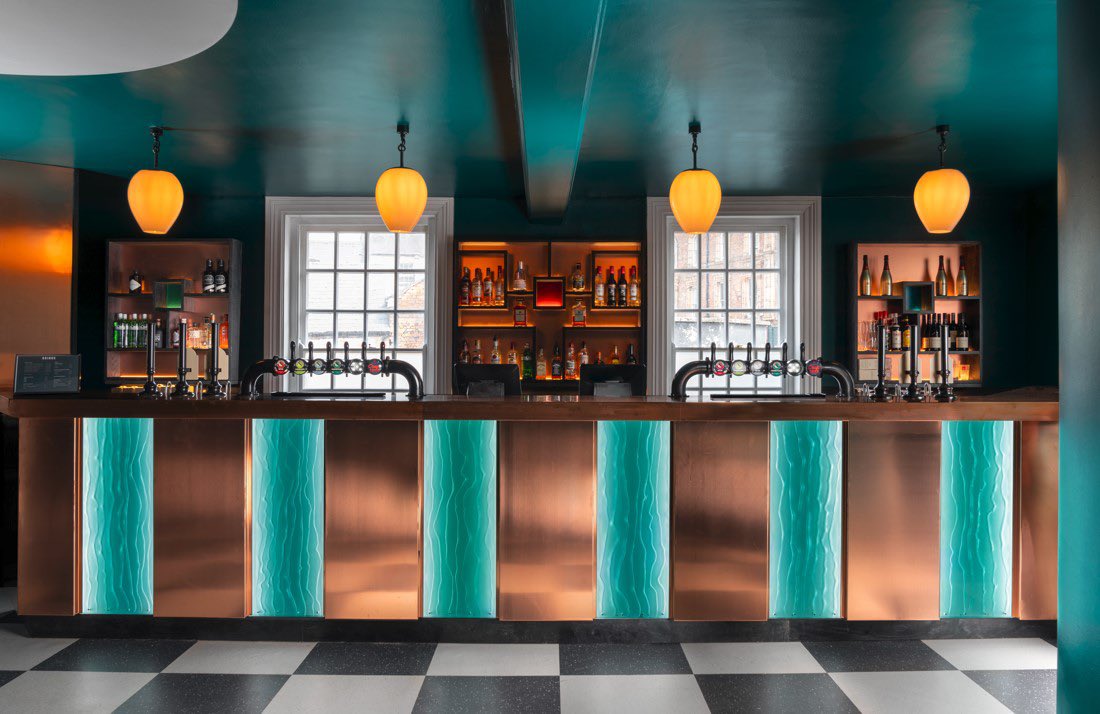 BaileyPaints's tweet photo. How incredible does the recently refurbish bar look in @SubRoomsStroud The gorgeous shade on the walls and ceiling is from our store - @LittleGreene Intelligent Eggshell “Mid Azure Green” no 96. #baileypaintsstroud #stroud #paintshop #diy #homedecor #renovation #paintmaker https://t.co/PUcY67vFwg