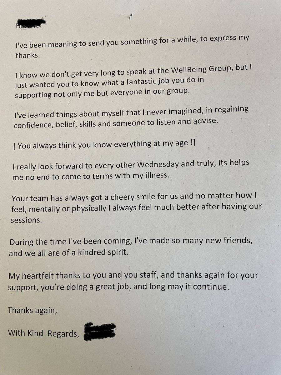 shellstenOT's tweet photo. Nothing nicer than receiving positive patient feedback from our Living Well Centre @WellJeh @JohneastwoodHos https://t.co/KWmNrrUjIU