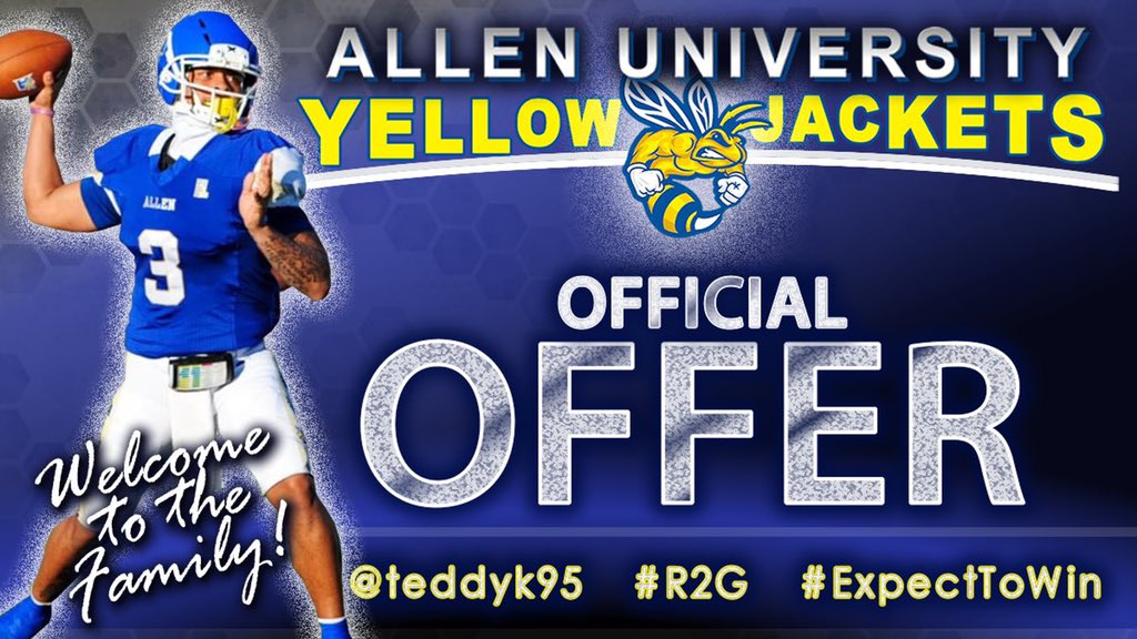 1600quelly's tweet photo. Extremely Blessed to receive an Official Offer from Allen University 💙💛 @coachmikehayde @teddyk95 @CoachFuller6 @coachchaney96 Lets go Yellow Jackets 🐝 https://t.co/tCzwtathYy