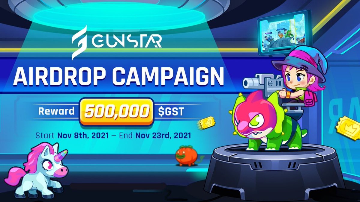 🚀 Airdrop: Gunstar
💰 Value: 85 $GST each
👥 Referral: 270 $GST each
📅 End Date: 23rd November, 2021
🏦Distribution: 31th December, 2021

Go to the Airdrop page
wn.nr/99Yqfs

#Airdrop #Airdrops #Crypto