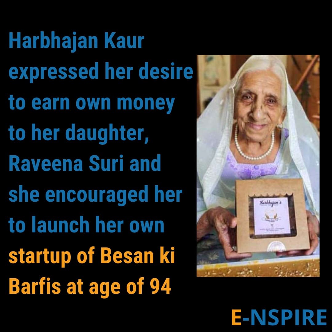 ECell_IIMS's tweet photo. Dear All🙋,
We are back with another inspiring story of 95 yr old Harbhajan Kaur in 𝗘𝗡𝗦𝗣𝗜𝗥𝗘 series.

🛑𝗟𝗲𝘀𝘀𝗼𝗻 𝘁𝗼 𝗘𝗻𝘁𝗿𝗲𝗽𝗿𝗲𝗻𝗲𝘂𝗿𝘀:
It's never too late to chase your dreams

#EcellStories #Enspire #Ecell_IIMS #campusonclouds #startup #IIMShillong https://t.co/2lSSnPtEgd