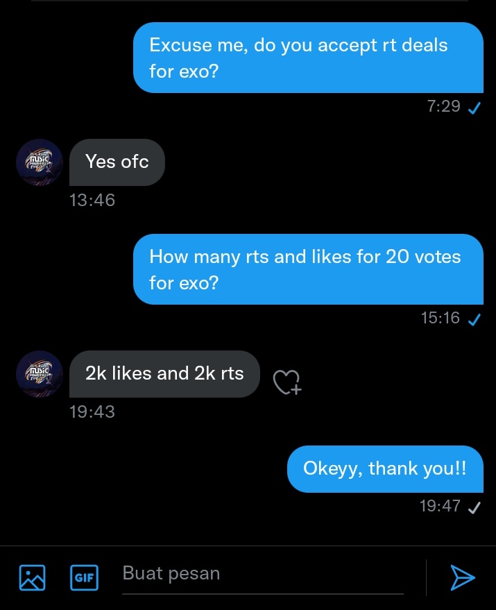 vxzyxy's tweet photo. EXOL ATTENTION!!
We got deal from @voteformama21
- for 20 votes
- 2k likes
- 2k rts
Help me rt and like exols!! https://t.co/LXDiGSphNq