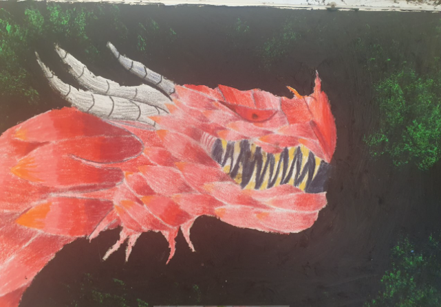 Well done Lloyd on your pencil, coloured pencil and oil paint design! @knbs_school