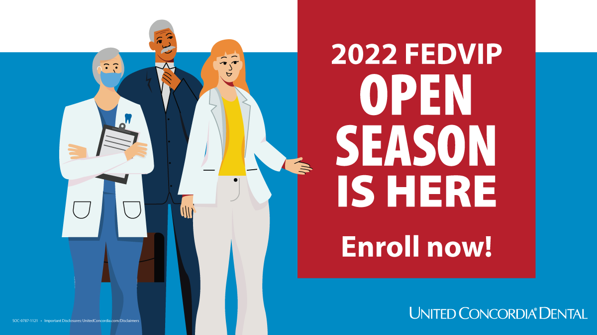 UnitedConcordia's tweet image. Yesterday kicked off #FEDVIP Open Season! We're excited to offer the United Concordia Dental FEDVIP Plan, because you deserve only the most robust benefits. Learn more today: bit.ly/3CYKCv2