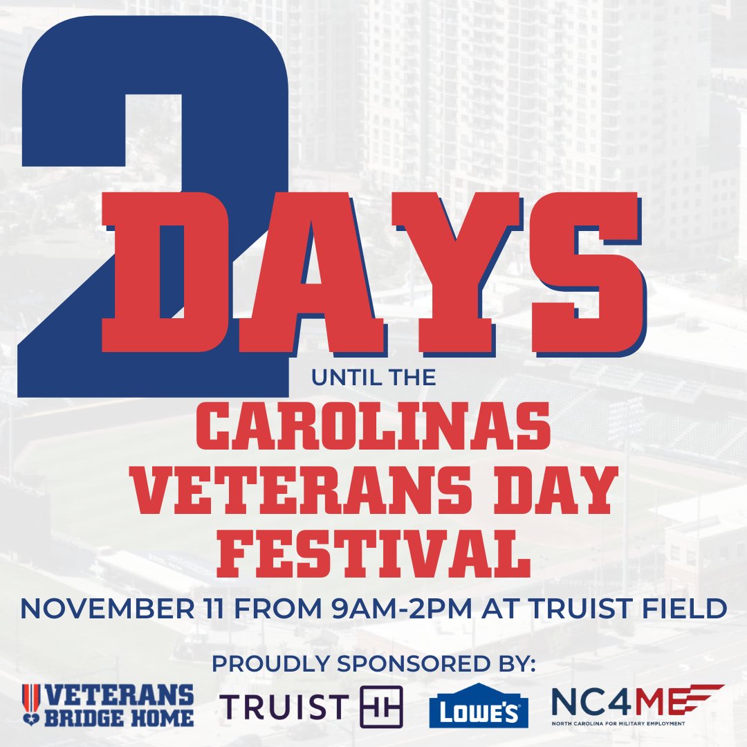 VetBridgeHome's tweet photo. Grab your gym shoes and water bottle. In 2 days, we're breaking a sweat for Veterans Day! Register for the Carolinas Veterans Day Event sponsored by @loweshomeimprovement, @TruistNews and @NC4MilEmploy today! https://t.co/CdODsvF51h https://t.co/zoCDvlQ17r