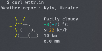 Did you know? Type "curl wttr.in" in terminal.