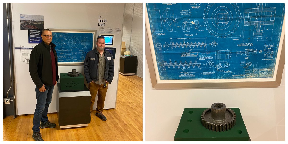 Proud to contribute to the <a href="/AmericaMakes/">America Makes</a> Front Door to Additive display at the remodeled Youngstown facility. We delivered this casting from a #3Dprinted mold using old blueprints located at the <a href="/steelmuseum/">Youngstown Historical Center of Industry & Labor</a>. This is the evolution of #manufacturing from #RustBelt to #TechBelt.