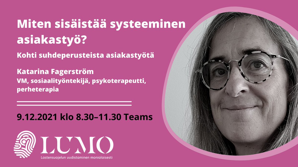 LUMOhanke's tweet photo. Täydennyskoulutusta tarjolla Itä- ja Keski-Suomen alueen Syty-tiimeille 9.12.2021!😃 #lastensuojelu #LUMOhanke #SyTy 
Ilmoittaudu mukaan: 
https://t.co/H68y1aR0EQ https://t.co/3AdH6ZQXmy