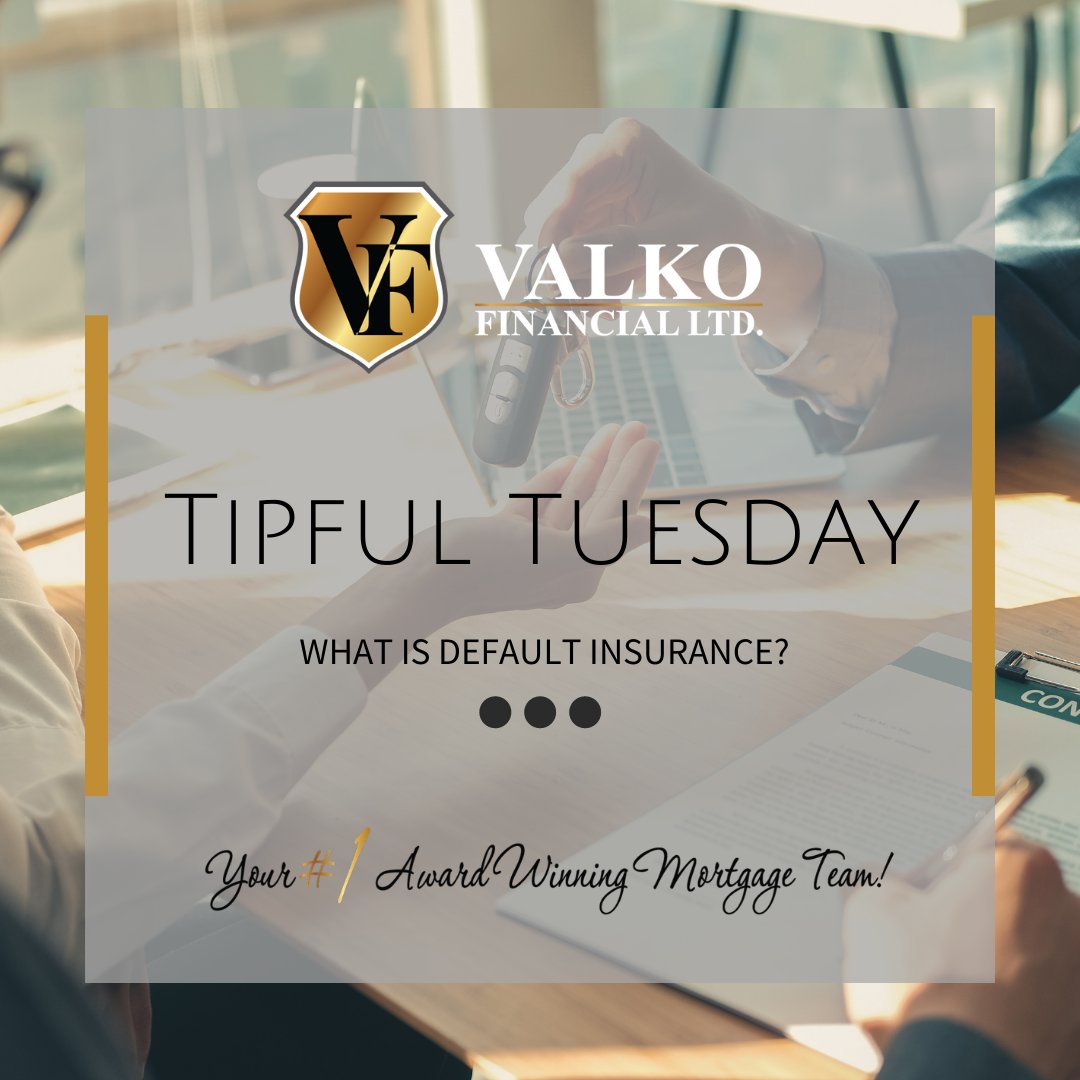 tracyvalko's tweet image. Typically, when a #homebuyer has less than 20% to put down on a house, the #GovernmentofCanada requires that they purchase #defaultinsurance, which would #compensate the #mortgagelender in the event of #missedpayment or #default.

#valkofinancial #mortgageprofessionals