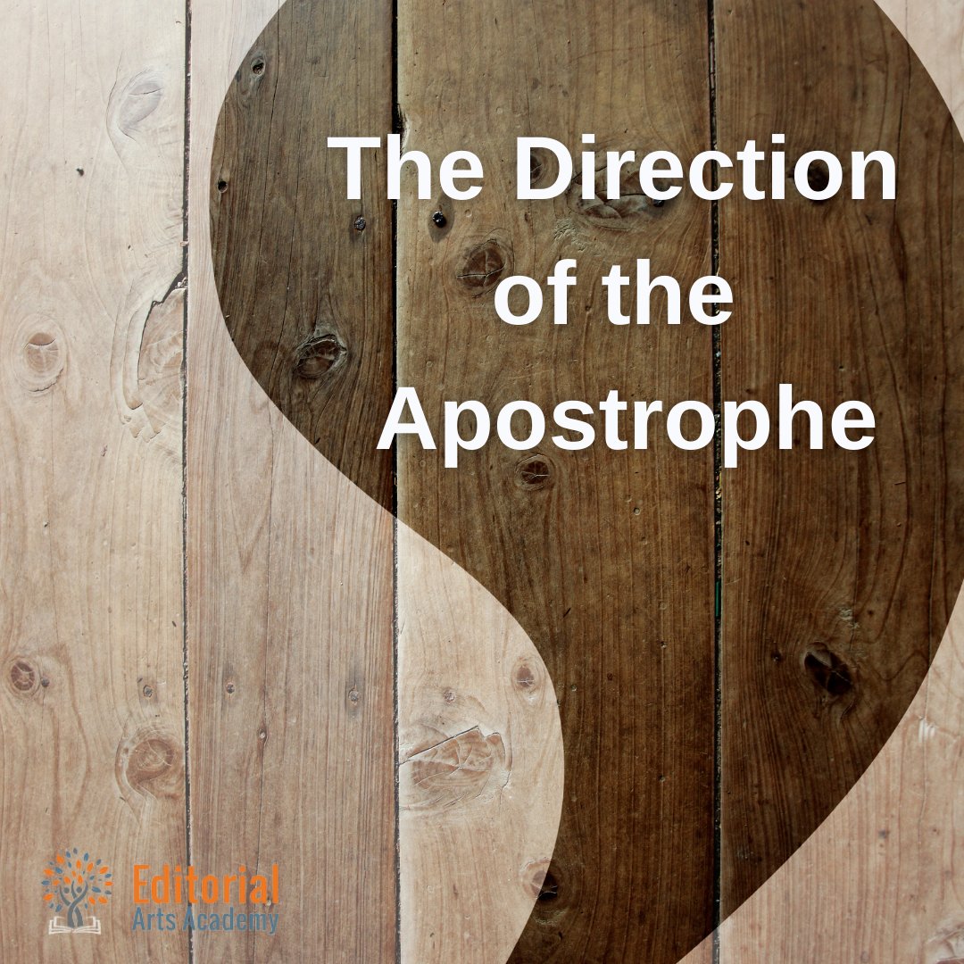 EdArtsAcademy's tweet photo. Many word-processing programs assume that the writer meant to type an open single quotation mark. This creates an error, with the apostrophe curving with its opening to the right, instead of to the left, like a comma.
#TheBestPunctuationBook #Punctation #Author #EditorialArts https://t.co/jdj6kVUFsa