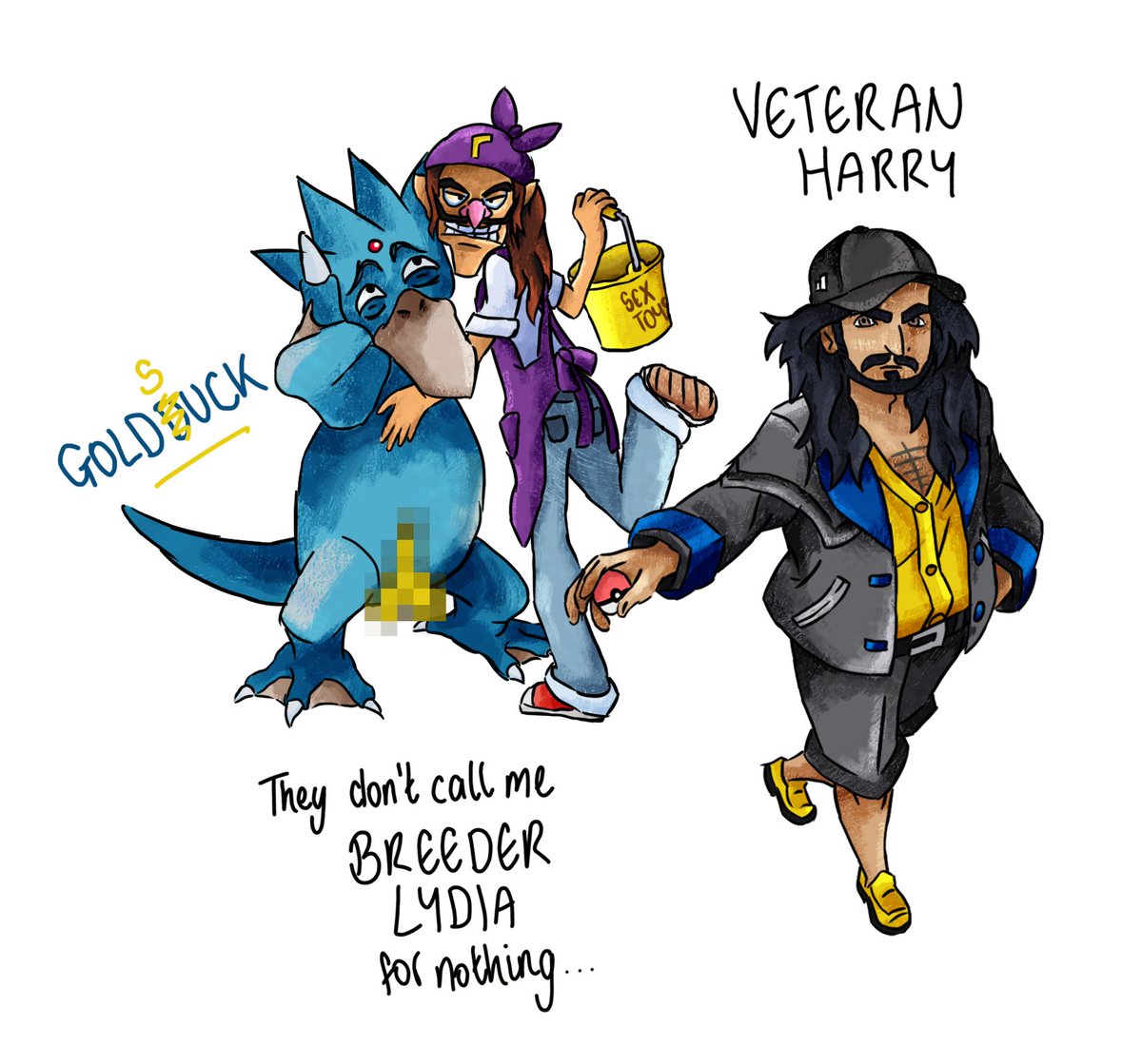 VeryEuclidean's tweet photo. It's... Breeder Lydia and Veteran Harry! 

(with bonus "Safer" For Work version...)

@SquidGaming @barryharryy https://t.co/JAoaG4bo2M