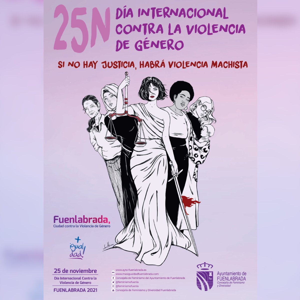 Fuenlabrada conmemora el 25N, Día Internacional Contra la Violencia de Género, con más de una treintena de acciones.
🟣 “Si no hay justicia, habrá violencia machista” es el lema elegido por el Consejo Local de la Mujer. 
📱Programación 👇🏼
bit.ly/3bSR76T

#MásIgualdad